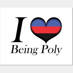 I Heart Being Poly Design Pride Flag Colored Heart Posters and Art